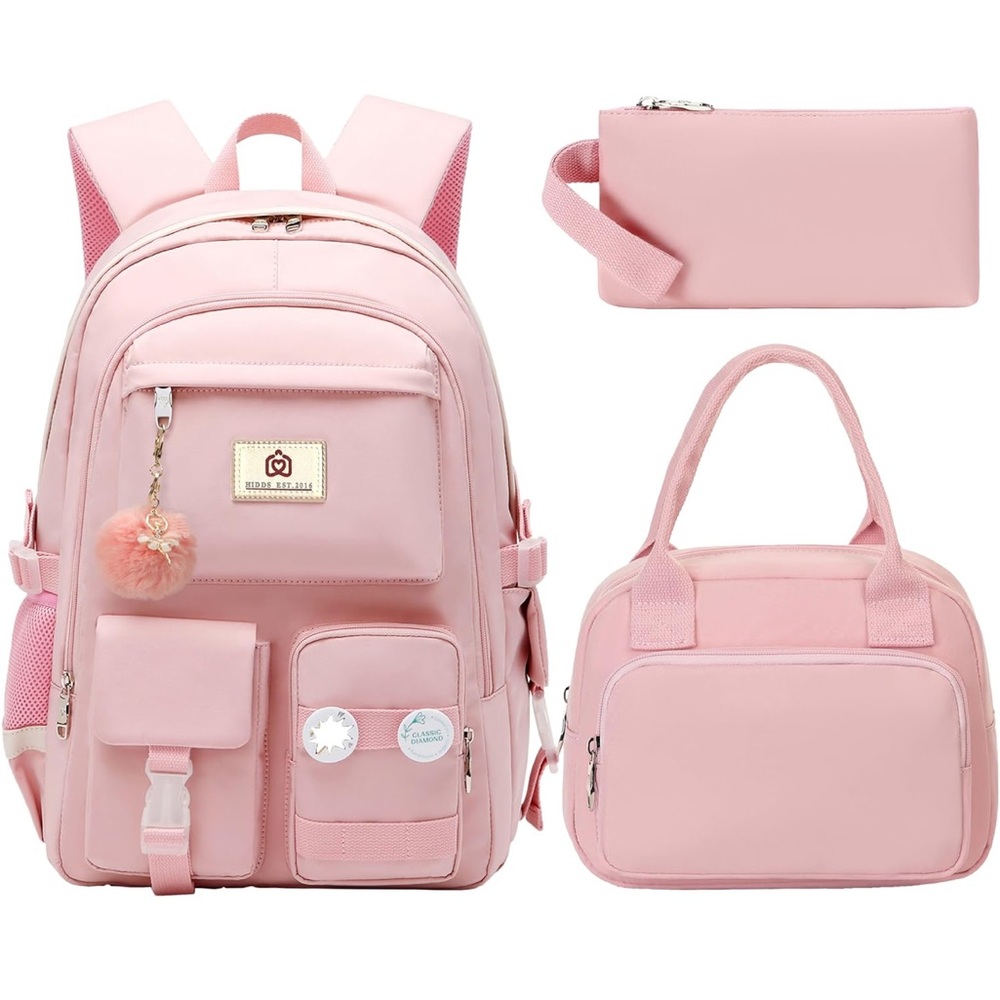 Pink Backpack Set with Accessories